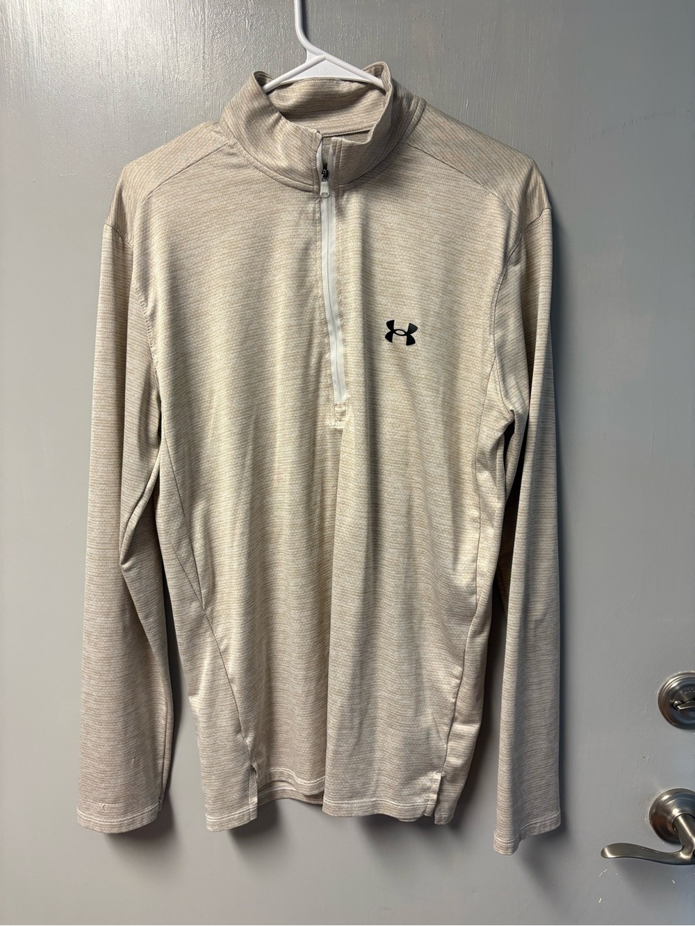 Under Armour Men's Light Beige Quarter-Zip Performance Pullover